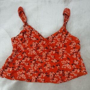 floral orange top